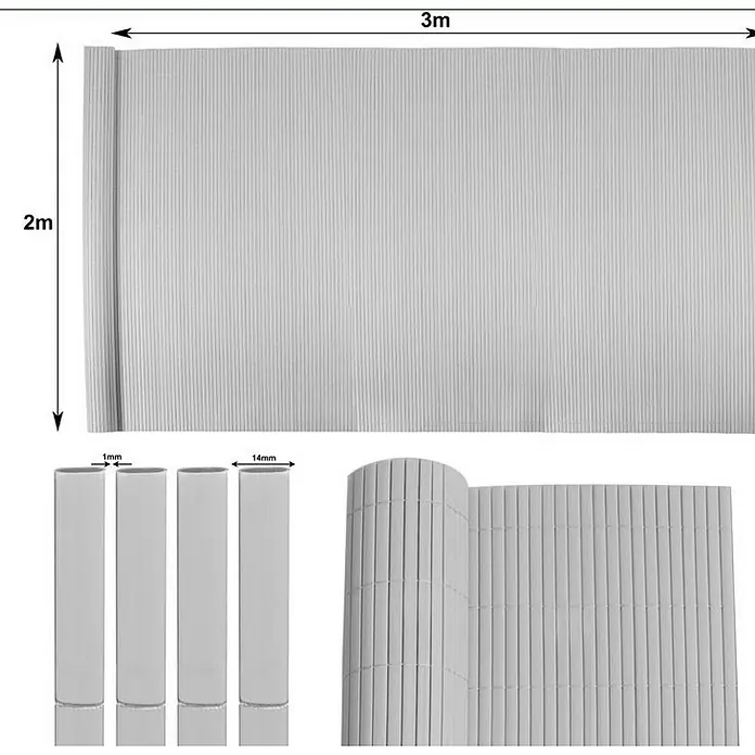 Proregal Sichtschutzelement FI-CHI – Premium Sichtschutzmatte - Kunststoff, Grau