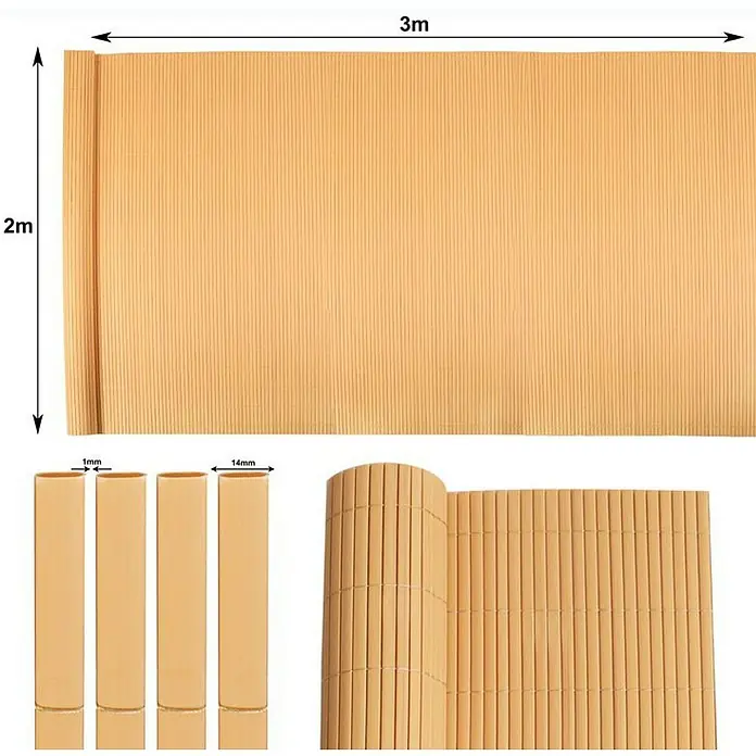 Proregal Sichtschutzelement FI-CHI – Premium Sichtschutzmatte - Kunststoff, Braun