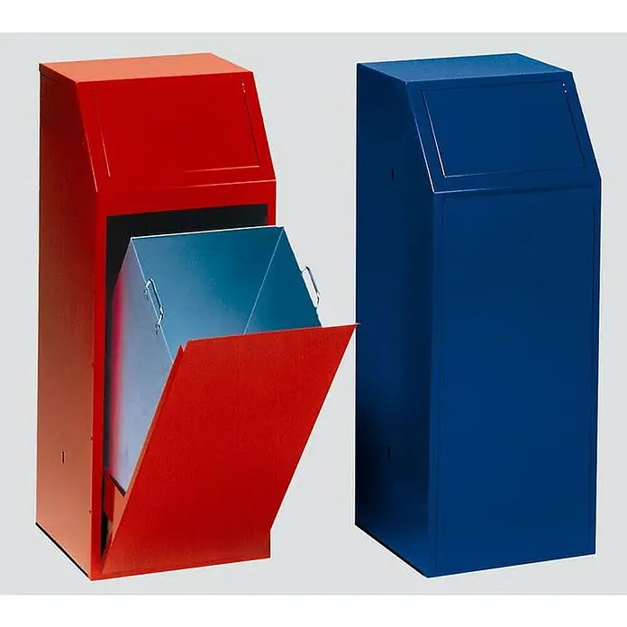 Proregal Wertstoffsammler robust mit Einwurfklappe selbstschließend - 40 x 40 x 100 cm, 68 l