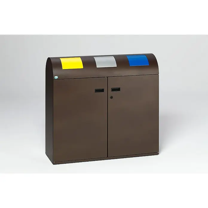 Proregal Wertstoffsammler selbstlöschend mit 3 Einsätzen - 37,5 x 108 x 99,5 cm, 80 l
