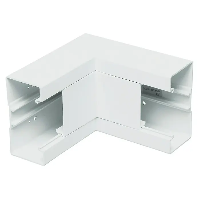 Ángulo interior - Para el tronco del parapeto 65x130 mm - Unión angular blanca para canalización de cables para una instalación limpia y profesional. Ideal para ocultar y proteger cables en interiores.