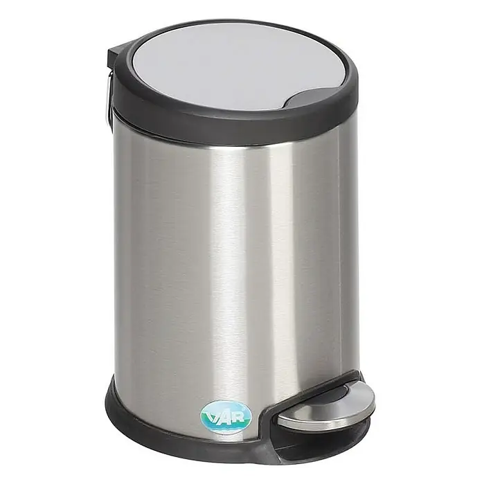 Proregal Treteimer robust mit Fußpedal - Edelstahl, Silber