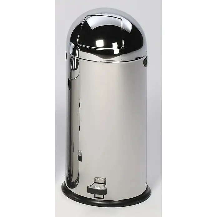 Proregal Treteimer klassisch mit Einwurfklappe & Inneneinsatz + Fußpedal - 52 l, Edelstahl, Silber