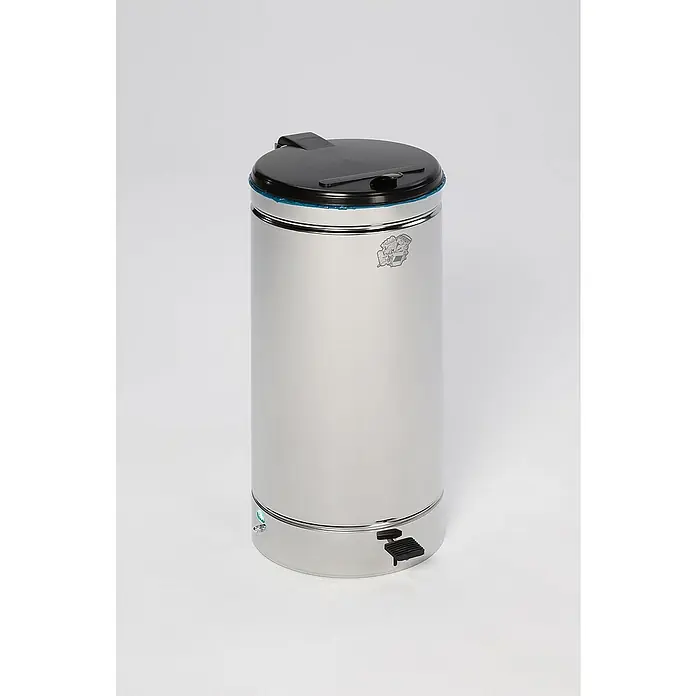Proregal Treteimer großvolumiger mit Euro-Pedal - 70 l, Edelstahl, Silber