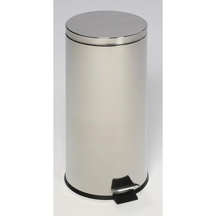 Proregal Treteimer robust mit Fußpedal & Inneneimer mit Griff - 30 l, Edelstahl, Silber
