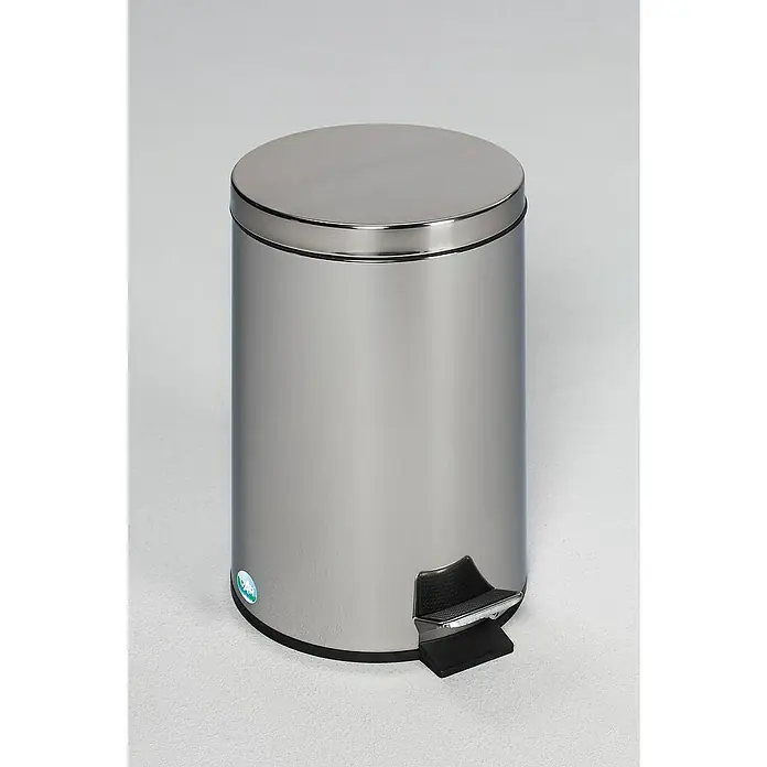 Proregal Treteimer robust mit Fußpedal & Inneneimer mit Griff - 12 l, Edelstahl, Silber