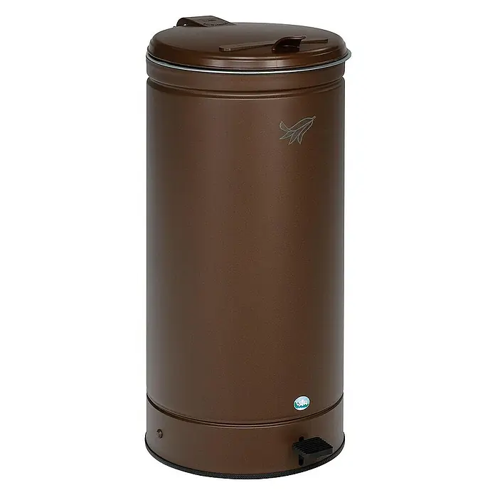 Proregal Treteimer großvolumig mit Fußpedal - 66 l, Stahl, Braun