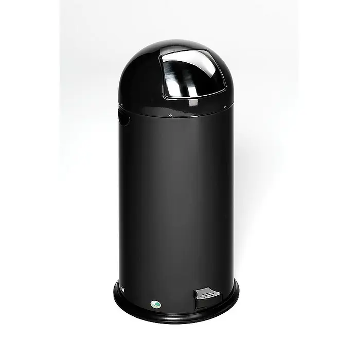 Proregal Treteimer klassisch mit Einwurfklappe & Inneneinsatz + Fußpedal - 52 l, Stahl, Schwarz