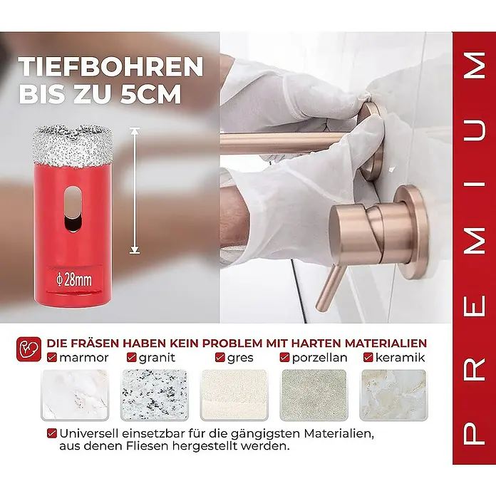 Proregal Bohrkrone Diamant Premium CRYSTAL 28mm - 1 Stk., Durchmesser Bohrer: 28 mm
