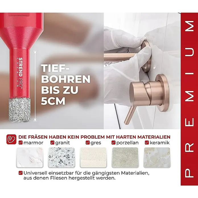 Proregal Bohrkrone Diamant Premium CRYSTAL 10mm - 1 Stk., Durchmesser Bohrer: 10 mm