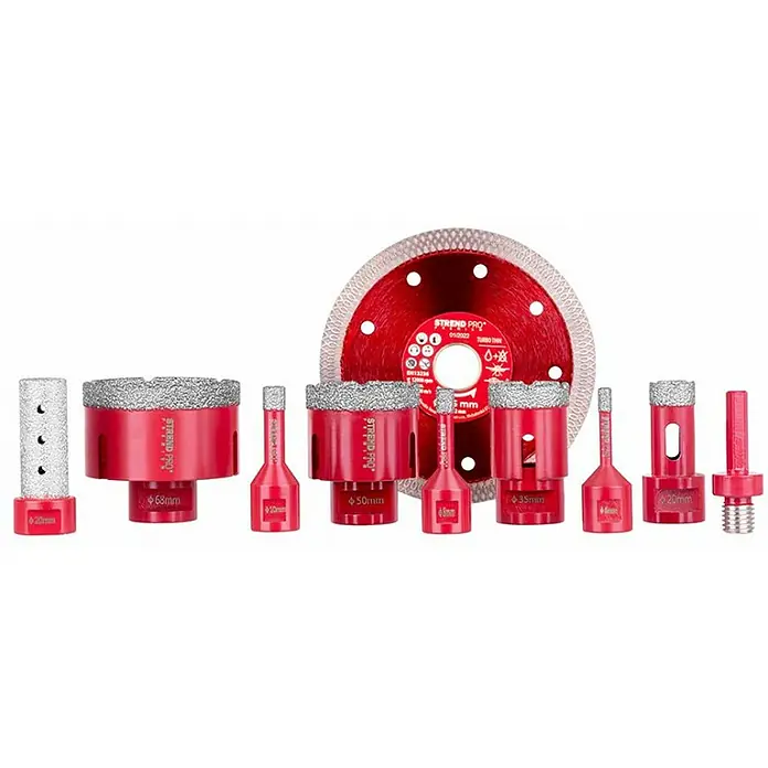 Proregal Bohrkrone Diamant -Set Premium CRYSTAL 6-8-10-20-35-50-68mm - 6 Stk., Durchmesser Bohrer: 68 mm