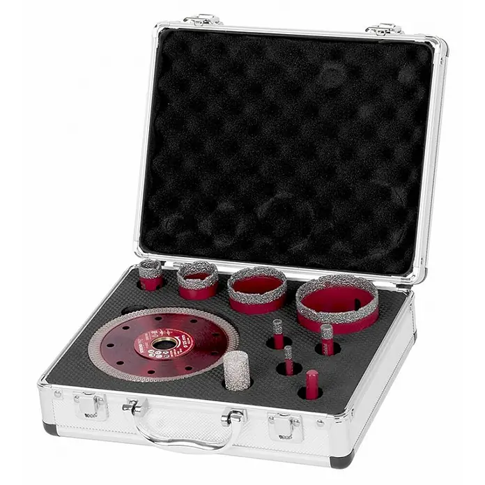 Proregal Bohrkrone Diamant -Set Premium CRYSTAL 6-8-10-20-35-50-68mm - 6 Stk., Durchmesser Bohrer: 68 mm