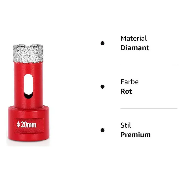 Proregal Bohrkrone Diamant Premium CRYSTAL 20mm - 1 Stk., Durchmesser Bohrer: 20 mm