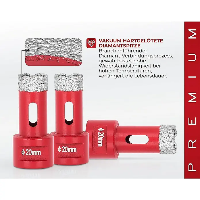 Proregal Bohrkrone Diamant Premium CRYSTAL 20mm - 1 Stk., Durchmesser Bohrer: 20 mm