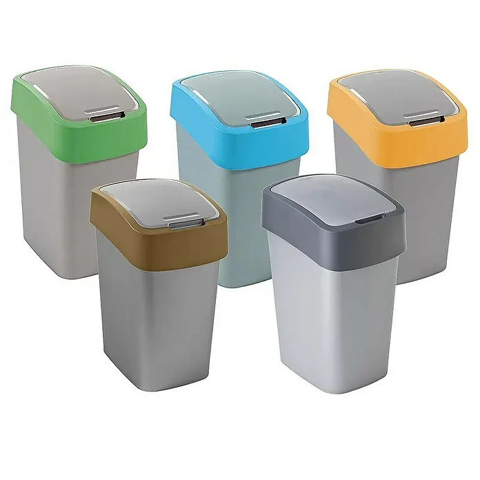 Proregal Schwingdeckeleimer Abfallbehälter - 25 l, Kunststoff, Silber/Blau
