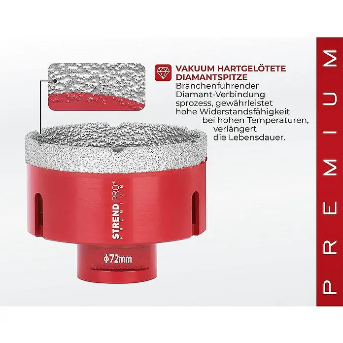 Proregal Bohrkrone Diamant Premium CRYSTAL 72mm - 1 Stk., Durchmesser Bohrer: 72 mm
