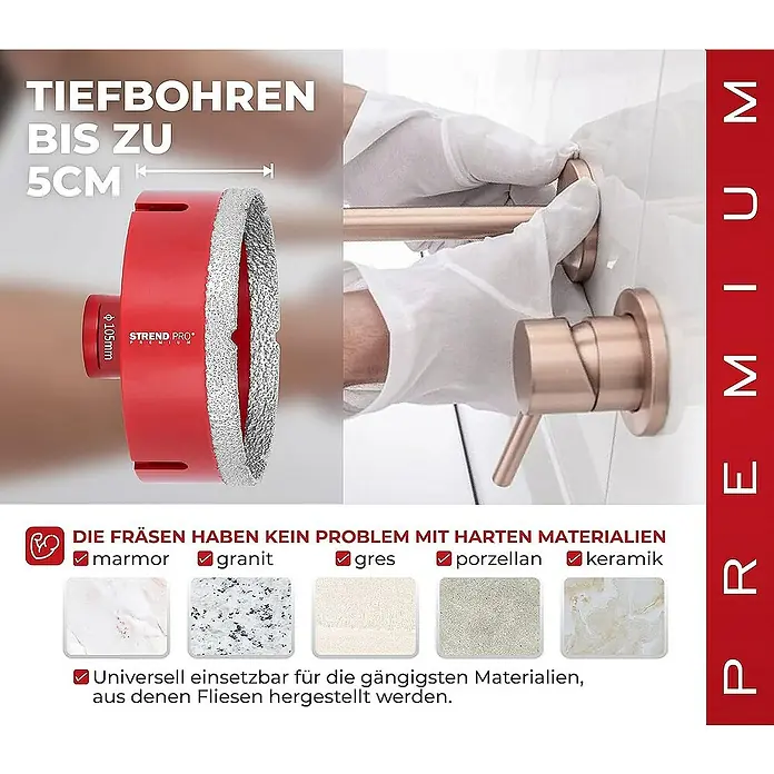 Proregal Bohrkrone Diamant Premium CRYSTAL 105mm - 1 Stk., Durchmesser Bohrer: 105 mm