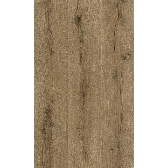 Rasch Vliestapete Holz I - Natur, Holzoptik, 10,05 x 0,53 m - Nahaufnahme von drei Holzbodenbrettern mit Maserung und Astlöchern, die eine warme, natürliche Ästhetik zeigen.