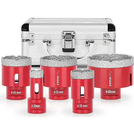Proregal  Bohrkrone Diamant -Set Premium CRYSTAL 20-35-45-55-68mm