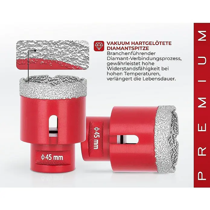 Proregal Bohrkrone Diamant Premium CRYSTAL 45mm - 1 Stk., Durchmesser Bohrer: 45 mm