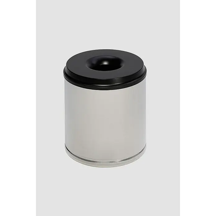 Proregal Papierkorb feuersicher - 30 l, Edelstahl, Silber