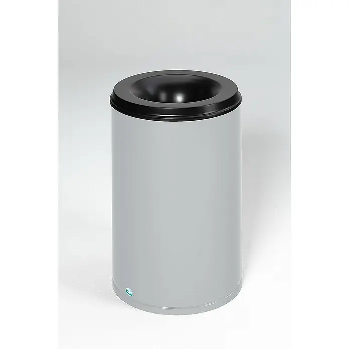 Proregal Papierkorb selbstlöschend - 110 l, Stahl, Grau