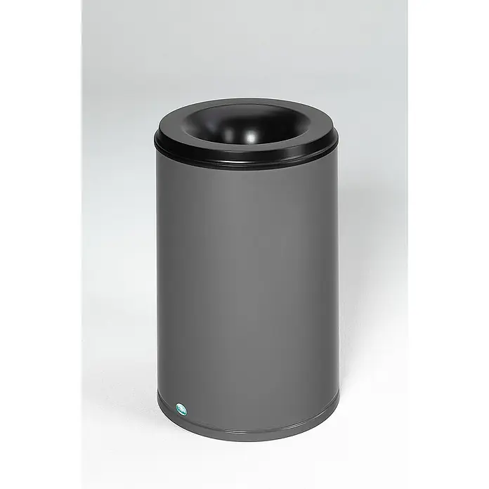 Proregal Papierkorb selbstlöschend - 110 l, Stahl, Grau