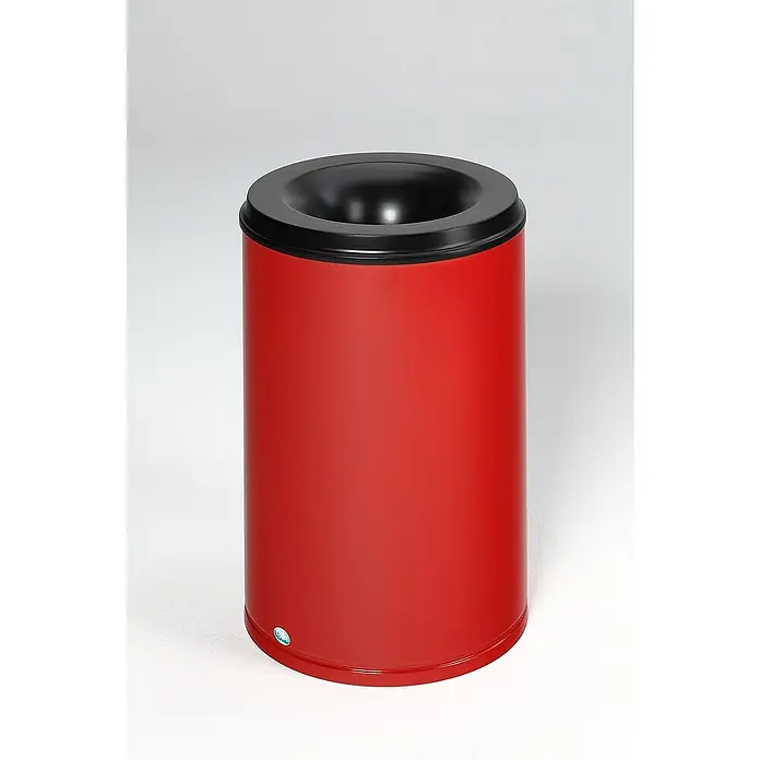 Proregal Papierkorb selbstlöschend - 110 l, Stahl, Rot