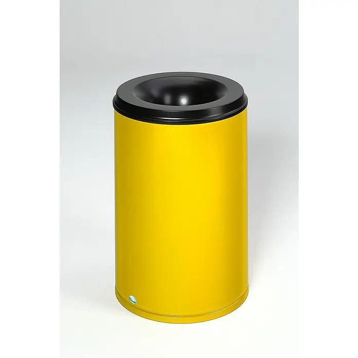 Proregal Papierkorb selbstlöschend - 110 l, Stahl, Gelb