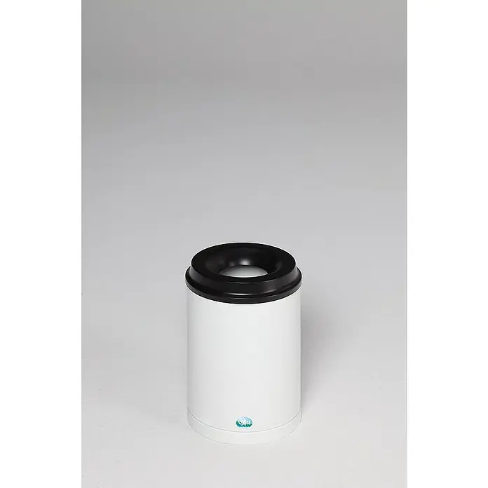 Proregal Papierkorb selbstlöschend - 15 l, Stahl, Weiß