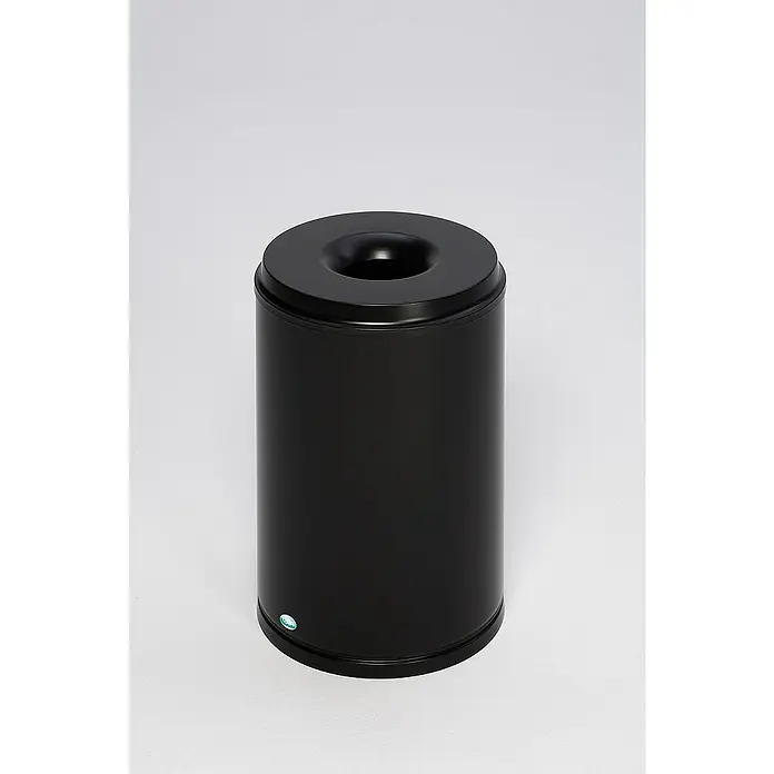 Proregal Papierkorb selbstlöschend - 50 l, Stahl, Schwarz