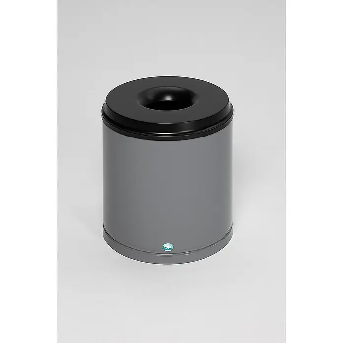 Proregal Papierkorb selbstlöschend - 30 l, Stahl, Silber