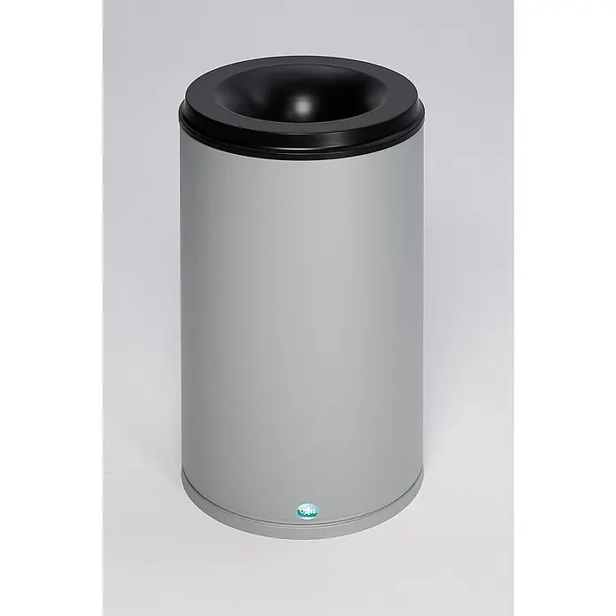 Proregal Papierkorb selbstlöschend - 110 l, Stahl, Silber