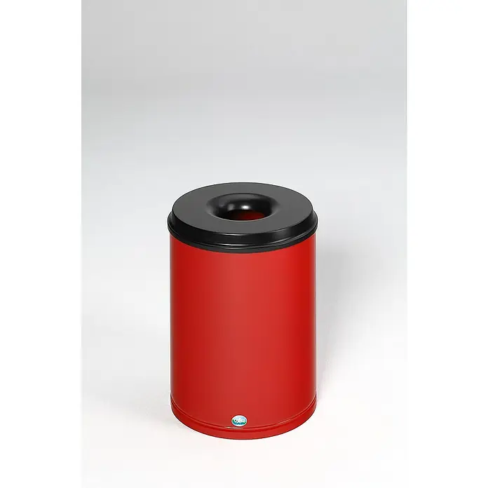 Proregal Papierkorb selbstlöschend - 50 l, Stahl, Rot