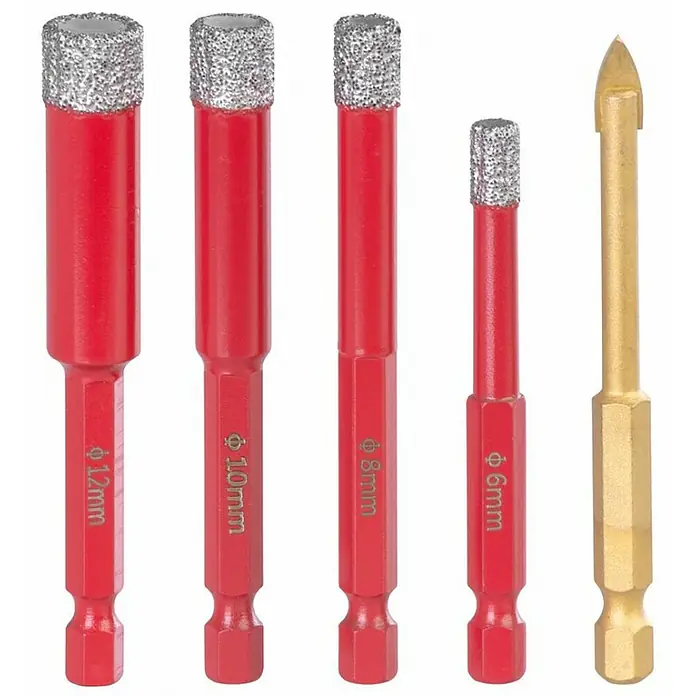 Proregal Bohrer-Set Diamant Kernlochbohrer-Aufsatzset Premium CRYSTAL 6-8-10-12 mm - 4 Stk., Durchmesser Bohrer: 12 mm