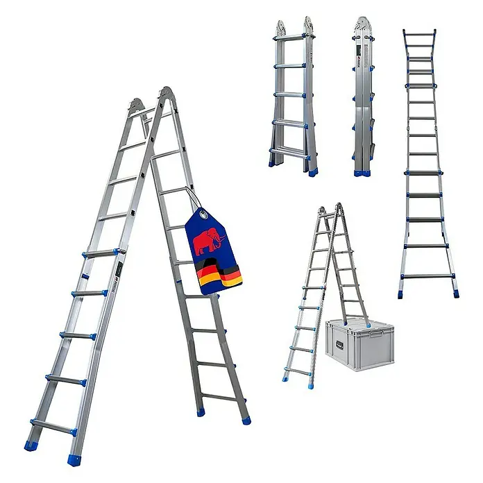Proregal Mehrzweckleiter APOLLO 3-in-1 - Anzahl Tritte: 20 Stk., Arbeitshöhe: 6.500 mm, Belastbarkeit: 150 kg, Aluminium