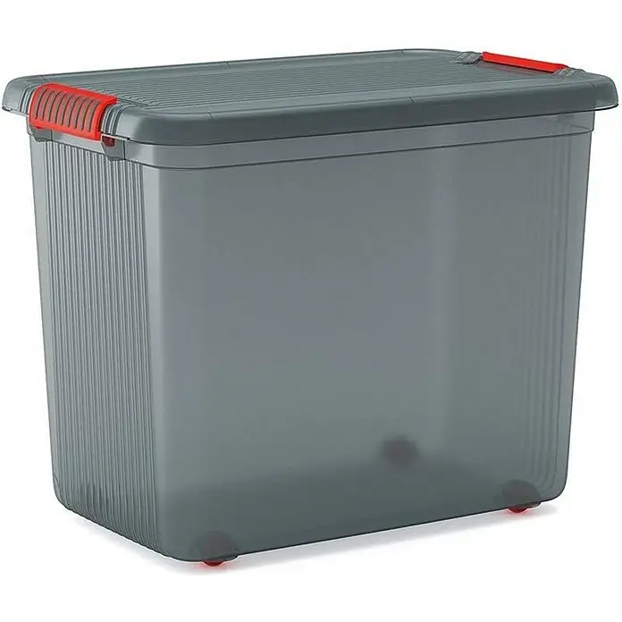 Proregal Aufbewahrungsbox MANATEE mit Deckel - Kunststoff, Grau/Orange