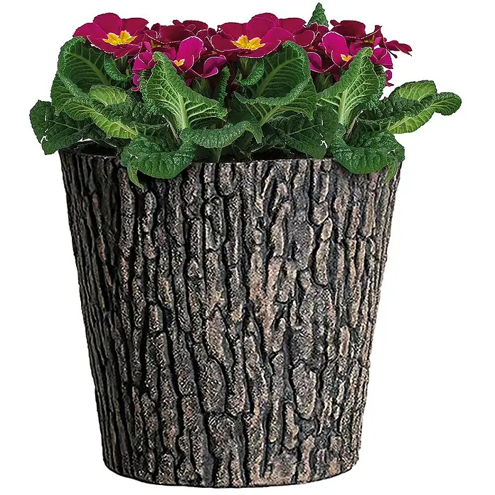 Proregal Pflanztopf Blumentopf Übertopf Holzoptik Ø 30cm - 1 Stk., Kunststoff, Braun