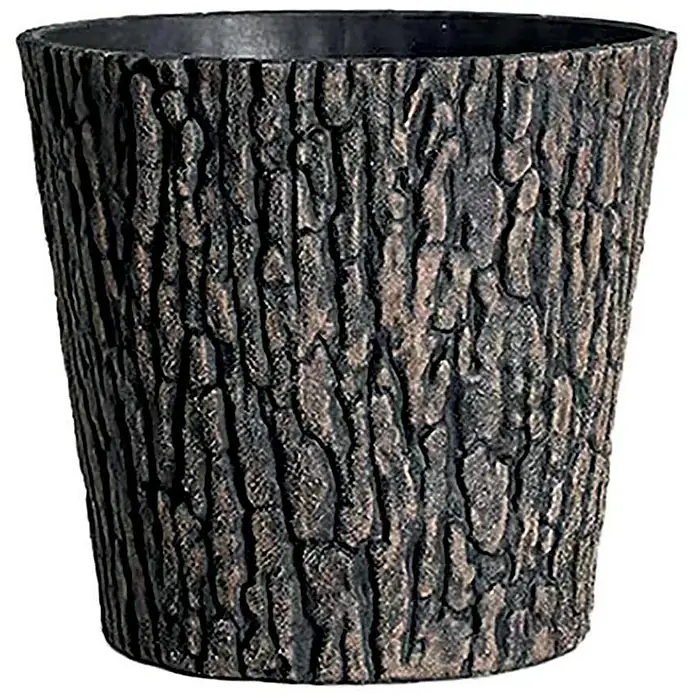 Proregal Pflanztopf SuperSparSet 4x Blumentopf Übertopf Holzoptik Ø 30cm - 4 Stk., Kunststoff, Braun