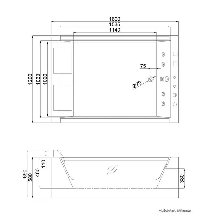 Home Deluxe Whirlpool ATLANTIC XL - Weiß