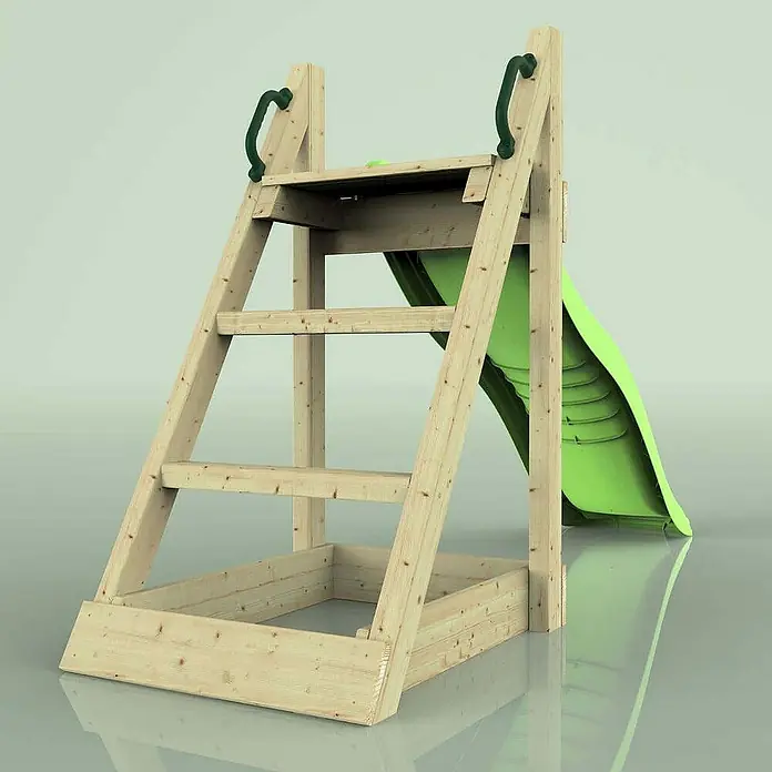 OutdoorToys Rutsche Löwe 175 cm - B x L: 223 x 60 cm, Holz, Grün