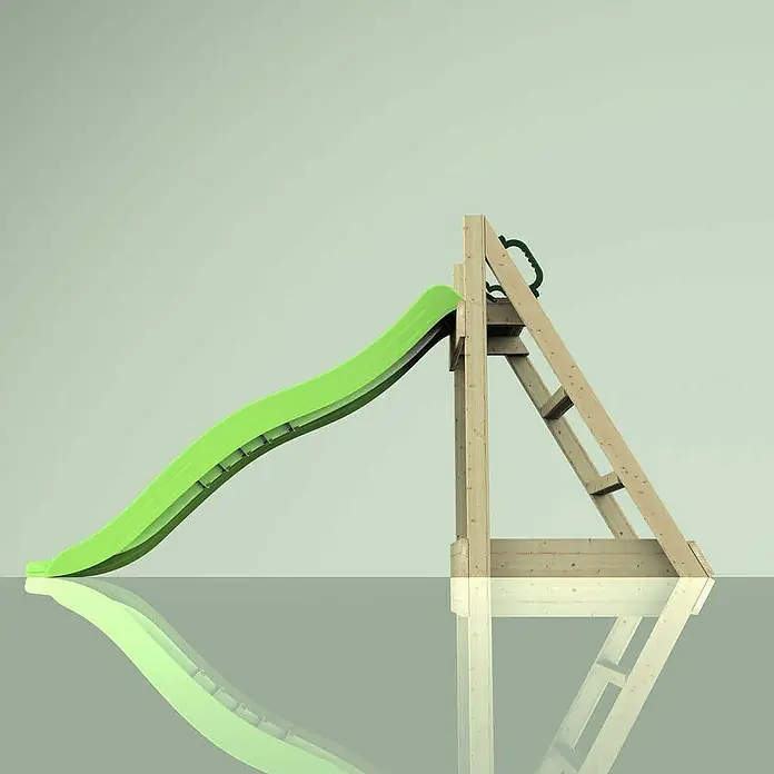 OutdoorToys Rutsche Löwe 175 cm - B x L: 223 x 60 cm, Holz, Grün