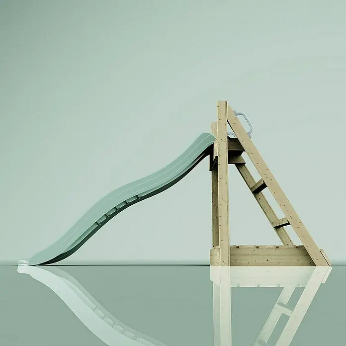 OutdoorToys Rutsche Leopard - B x L: 285 x 60 cm, Holz, Grün