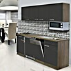 Respekta Cocina (195 cm, Con placa de dos fuegos, Gris)