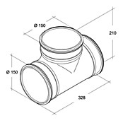 Air-Circle Wickelfalzrohr-Abzweig (Durchmesser: 150 mm, Stahlblech)