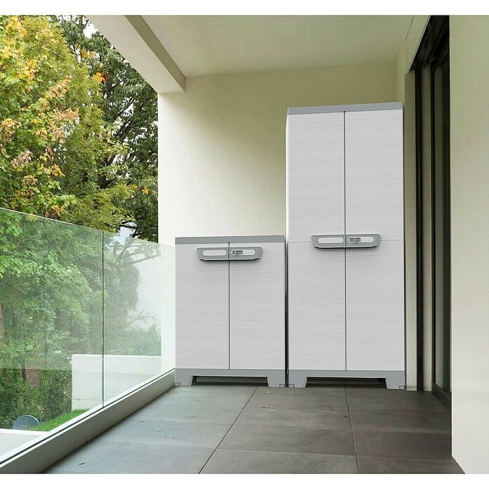 Terry Armario multiusos de plástico  Sequoia (Al x An x Pr: 172 x 39 x 68 cm, Gris/Blanco) | BAUHAUS
