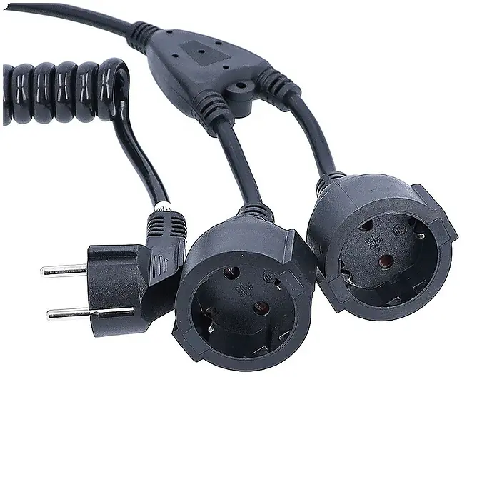 as-schwabe Verlängerungskabel H05VV-F 3G1,5 - 1,5 m, Schwarz, IP20, H05VV-F