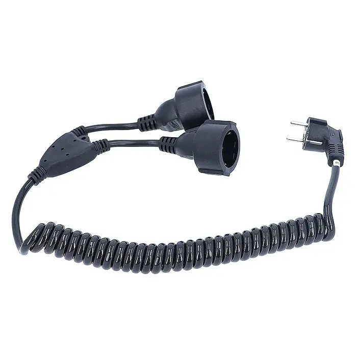 as-schwabe Verlängerungskabel H05VV-F 3G1,5 - 1,5 m, Schwarz, IP20, H05VV-F