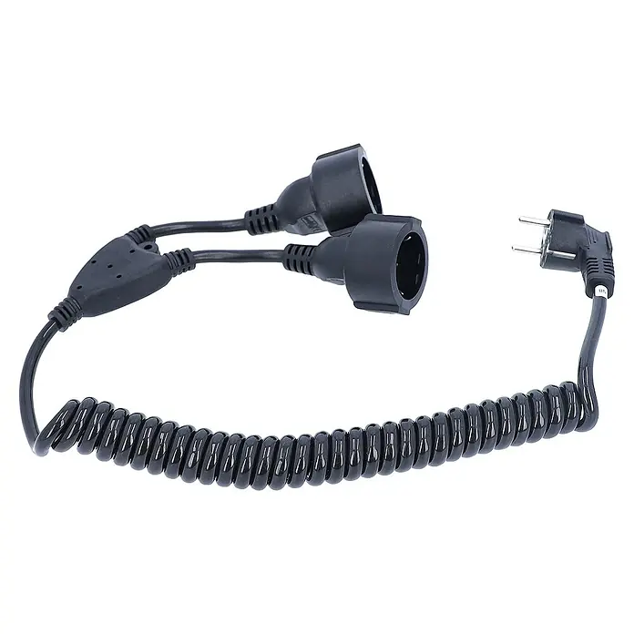 as-schwabe Verlängerungskabel H05VV-F 3G1,5 - 2,5 m, Schwarz, IP20, H05VV-F