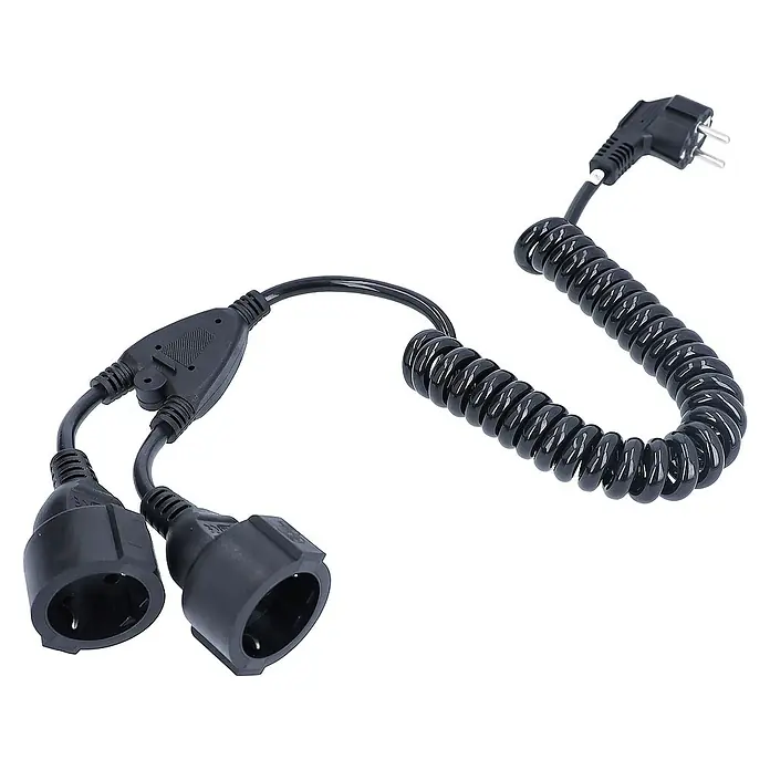 as-schwabe Verlängerungskabel H05VV-F 3G1,5 - 2,5 m, Schwarz, IP20, H05VV-F